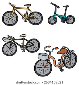 Vektorsatz von Fahrradkarikaturen