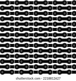 Vector Set of Bicycle Chain on White Background. Sport Texture.