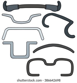vector set of bicycle handlebar
