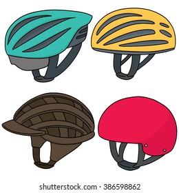 vector set of bicycle helmet