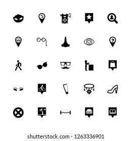 vector set. With bicycle pin, fanfare and search man icons in set