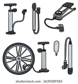 vector set of bicycle pump