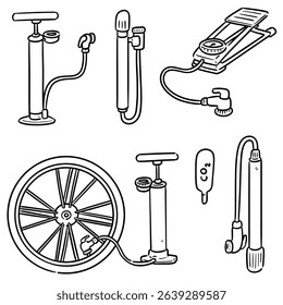 vector set of bicycle pump