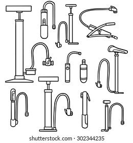 vector set of bicycle pump