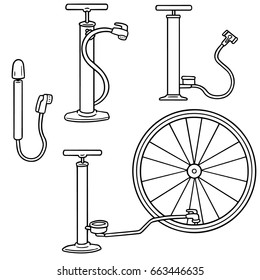 vector set of bicycle pump