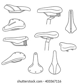 vector set of bicycle saddle
