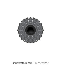 Vector set of bike chainrings rear sprocket