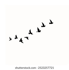 
A vector set of bird silhouettes on a white background, perfect for tattoos and nature-themed art, capturing the elegance and freedom of wild birds.