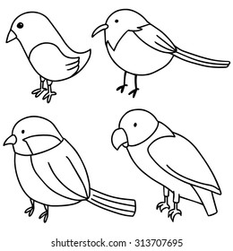 Vector Set Birds Stock Vector (Royalty Free) 313707695 | Shutterstock