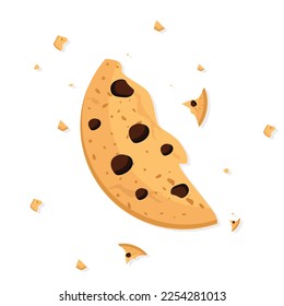 Vector Set of Bitten Cookies Isolated on White Background