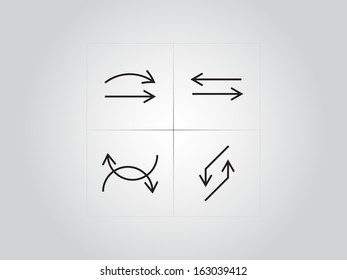 Vector set of black arrows