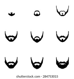 Vector Set of Black Beard Silhouettes