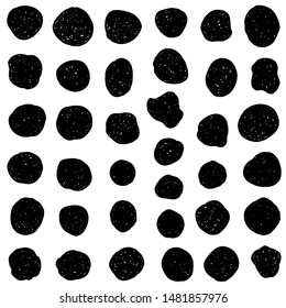 Vector set of black blots for creating fashionable design. Hand-drawn by liner