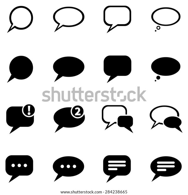 Vector Set Black Bubbles Icons Stock Vector (Royalty Free) 284238665