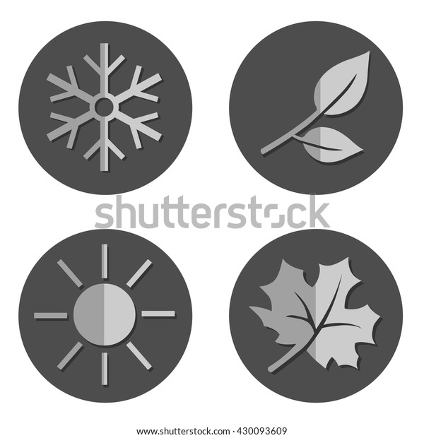 Vector Set Black Circle Seasons Icons Stock Vector (Royalty Free) 430093609