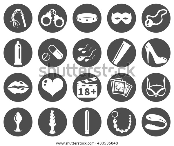 Vector Set Black Circle Sex Shop Stock Vector Royalty Free 430535848 1425