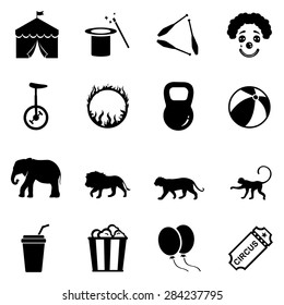 Vector Set of  Black Circus Icons