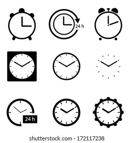 Vector Set Gray Clocks Icons On Stock Vector (Royalty Free) 168613034 ...