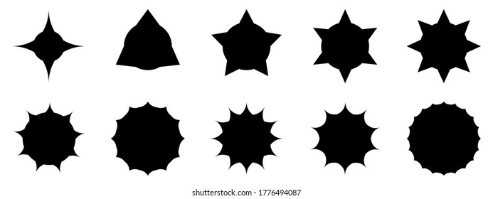 Vector set of black color variety shapes icons abstract background symbols 