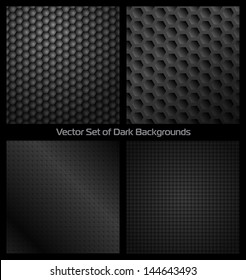 Vector set of black faceted backgrounds