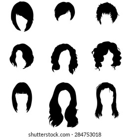 Similar Images, Stock Photos & Vectors of Vector Set: Woman's Hair ...