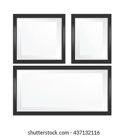 VECTOR: Set of Black Framed glass mock up template