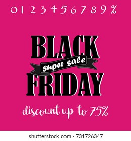 Vector set of Black Friday sale vintages