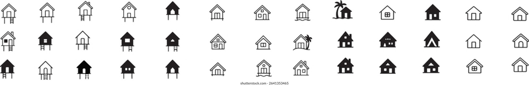 A vector set of black grass silhouettes, perfect for home real estate web design and construction concept illustrations
