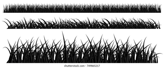 Grass Vector Silhouette Isolated On White Stock Vector (Royalty Free ...