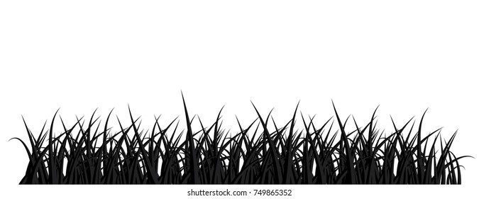 Seamless Grass Silhouette On White Vector Stock Vector (Royalty Free ...