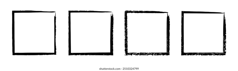 Vector Set Of Black Grunge Square Frames