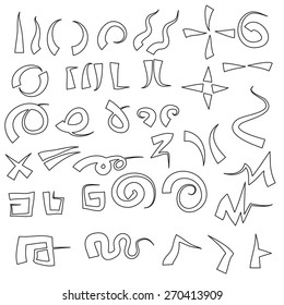 Vector Set of black Hand Drawn Arrows