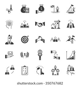 Vector set black icons and symbols on a white background. Business competition sign