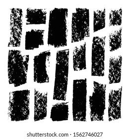 Vector set of black ink brush stokes