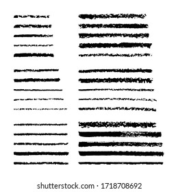 Vector Set Of Black Ink Brush Stokes