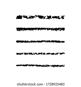 Vector set of black ink brush strokes