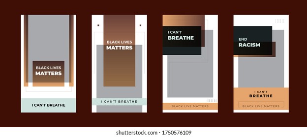 Vektorgrafik-Set von schwarzen Leben ist von Bedeutung für die Vorlage von Ptomotional Social Media-Post-Geschichten. Ideal für Ende Rassismus und ich kann nicht atmen Slogan präsentieren soziale Web-Banner Design-Illustration.