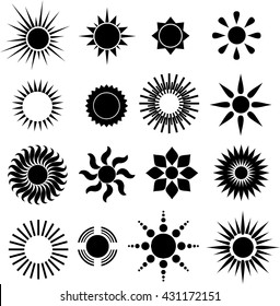 Vector Set Black Logos Sun Icon Stock Vector (Royalty Free) 431172151 ...