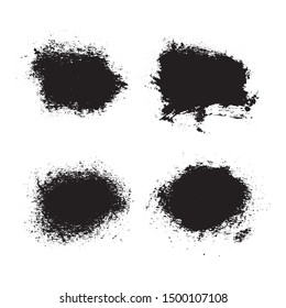 Vector set of black paint,brushes,ink brush,stroke,stain on white background.