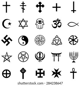 Vector Set of Black Religious Symbols