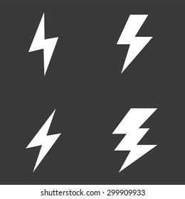 Vector Set of Black Thunder Lighting Icons
