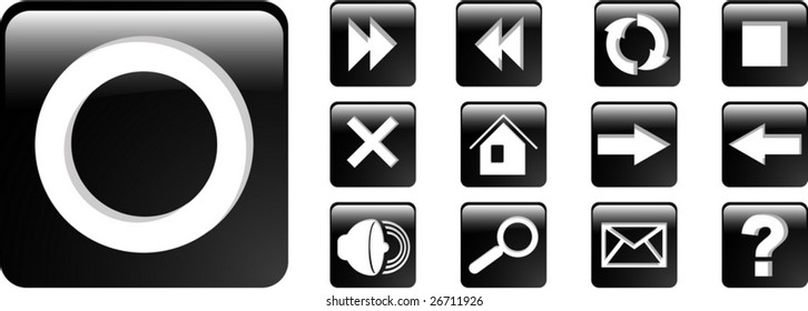 the vector set black web icon eps 8