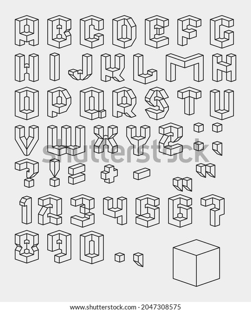 Vector Set Black White Characters 3d Stock Vector (Royalty Free ...