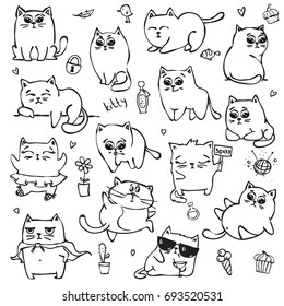 Funny Dogs Cat Icons Dogs Cats Stock Vector (Royalty Free) 398242498 ...