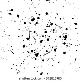 Vector set of black and white ink splash, blots, smudges and brush strokes, isolated on the white background. Series of grunge texture. Abstract element high velocity set for design.  Blow explosion. 