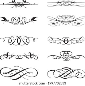 
Vector set of black and white monograms. Monochrome patterns for letter signature and invitation card decoration
