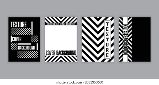 Vector set black and white stripes template design for flyer, poster, book cover or magazine. Banner background.