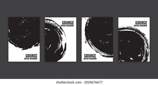 Vector set black and white template for flyer, poster, book cover or magazine. Grunge banner background design element.