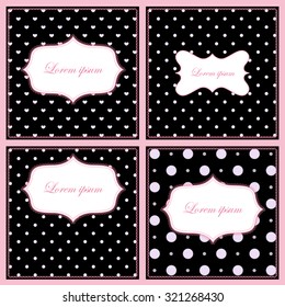 Vector set of black-and-white backgrounds with banners