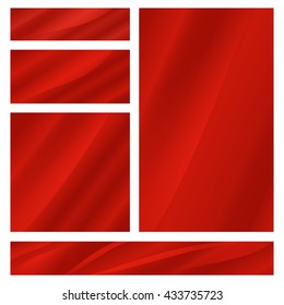 Vector set of blank banners of various sizes with an abstract background red